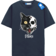 9 Lives Skull Cat Tee, Halloween Shirt