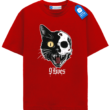 9 Lives Skull Cat Tee, Halloween Shirt