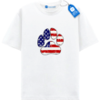 American Flag Paw Print T Shirt, Patriotic Dog Lover Tee