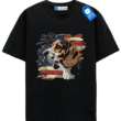 Beagle American Flag T Shirt, Dog Lover Patriotic Shirt Black