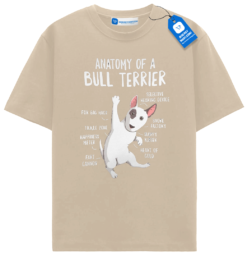 Bull Terrier T Shirt, Funny Dog Lover Tee, Cute Pet Shirt, Animal Anatomy Top