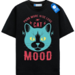 Cat Mood T Shirt, Colorful Cat Face Tee