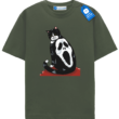 Cat With Ghostly Print Tee, Halloween Cat T Shirt