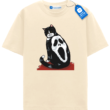 Cat With Ghostly Print Tee, Halloween Cat T Shirt