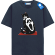 Cat With Ghostly Print Tee, Halloween Cat T Shirt