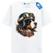 Cool Biker Dog T Shirt, Vintage Dog Tee