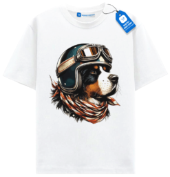 Cool Biker Dog T Shirt, Vintage Dog Tee