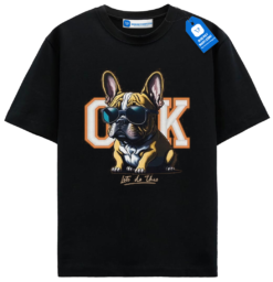 Cool Dog Graphic Tee, French Bulldog Sunglasses T Shirt