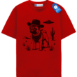 Cowboy Pug Shirt, Vintage Ufo Western T Shirt For Dog Lover