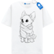 Cozy Dog T Shirt, Kawaii Dog Sketch Tee, Small Dog Fashion Gift