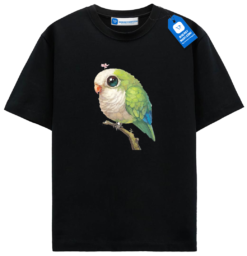 Cute Green Parrot T Shirt, Colorful Bird Tee, Pet Lover Shirt, Casual Animal Top