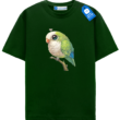 Cute Green Parrot T Shirt, Colorful Bird Tee, Pet Lover Shirt, Casual Animal Top