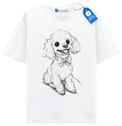 Cute Poodle Sketch T Shirt, Funny Dog Mom Gift, Poodle Dog T Shirt
