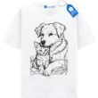 Dog And Cat Love T Shirt, Cute Pet Friendship Shirt, Pet Parent Gift Idea