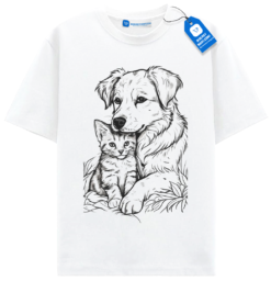 Dog And Cat Love T Shirt, Cute Pet Friendship Shirt, Pet Parent Gift Idea