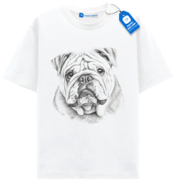English Bulldog T Shirt, Bulldog Face Drawing Tee, Dog Dad Bulldog Gift