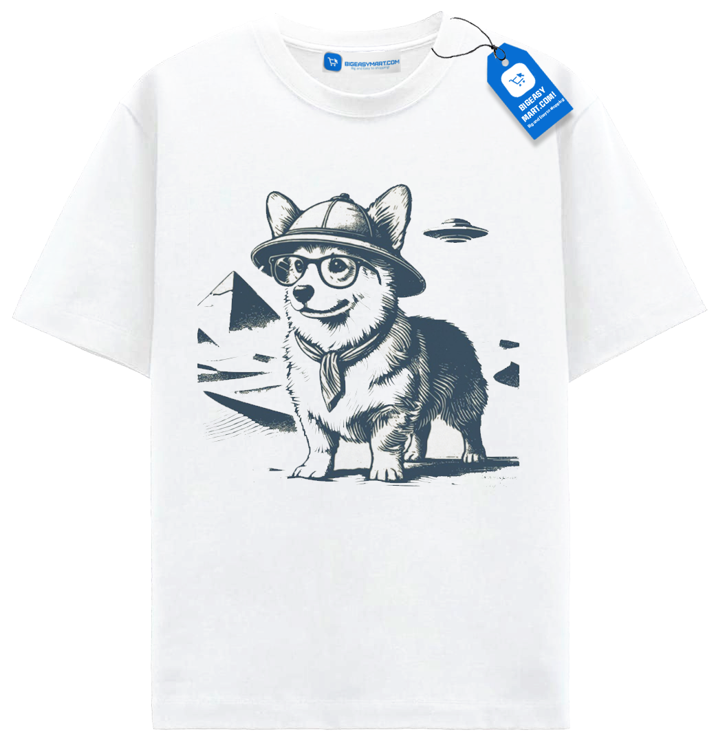 Explorer Corgi Tee, Vintage Dog Shirt - Image 3