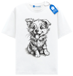 Fluffy Happy Dog T Shirt, Funny Puppy Lover Gift, Scruffy Cute Dog Tee