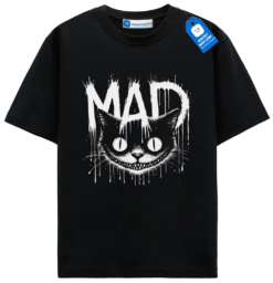 Halloween Cat Shirt, Scary Black Cat Tee, Creepy Mad Cat Graphic T Shirt, Spooky Cat Lovers Gift Tee