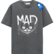 Halloween Cat Shirt, Scary Black Cat Tee, Creepy Mad Cat Graphic T Shirt, Spooky Cat Lovers Gift Tee