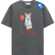 Halloween Cat Shirt, Red Balloon Horror Cat Tee