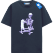 Halloween Cat T Shirt, Skeleton Cat Glow Tee