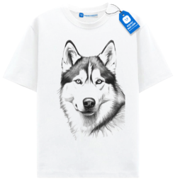 Happy Husky Dog T Shirt, Pet Lover Gift Tee, Cute Winter Dog Shirt