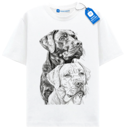 Labrador Duo T Shirt, Family Dog Gift Idea