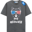 Meowica Cat T Shirt, Patriotic Cat Lover Tee, Cool cat with sunglasses tee, USA Flag Cat Graphic Tee
