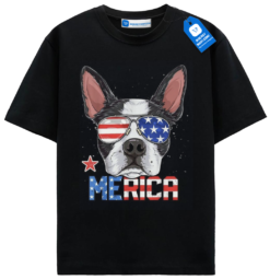 Merica Dog Graphic T Shirt, French Bulldog Graphic Tee