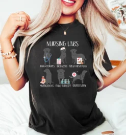 Nurse Funny Dog Shirt, Funny Nurse Gift Tee, Nurse Black Lab Dog Mom