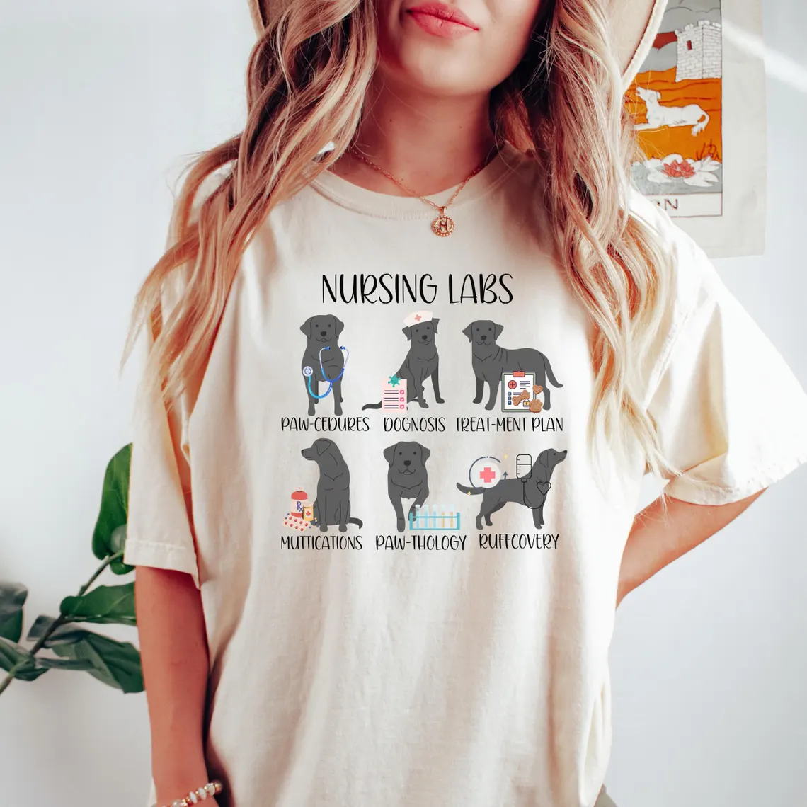 Nurse Funny Dog Shirt, Funny Nurse Gift Tee, Nurse Black Lab Dog Mom Nurse Funny Dog Shirt, Funny Nurse Gift Tee, Nurse Black Lab Dog Mom - Image 3