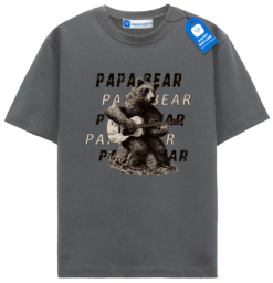 Papa Bear Guitar Tee, Funny Bear Music Lover Shirt, Cool Dad Gift T Shirt, Animal Playing Guitar Tee