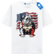 Patriotic Bulldog T Shirt, Muscular Bulldog Graphic Tee
