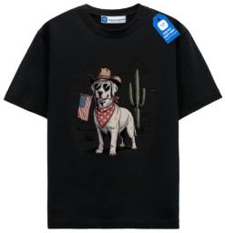 Patriotic Cowboy Dog Tee, American Flag Dog T Shirt
