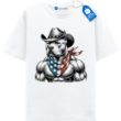 Patriotic Cowboy Pitbull T Shirt, American Flag Dog Shirt