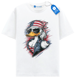 Patriotic Duck T Shirt, American Flag Graphic Tee