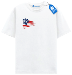 Paw Print Flag T Shirt, Patriotic Dog Lover Tee