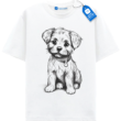 Pet Adoption Gift Tee, Cute Dog Sketch Tee, Puppy Face Drawing Tee