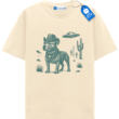 Pitbull Cowboy Tee, Vintage Ufo Western Country Dog T Shirt