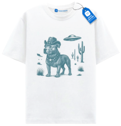 Pitbull Cowboy Tee, Vintage Ufo Western Country Dog T Shirt