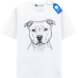 Pitbull Line Art Dog T Shirt, Funny Dog Dad Gift