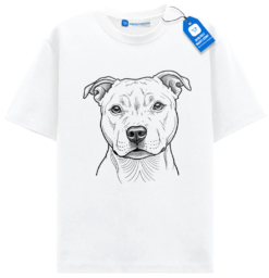 Pitbull Line Art Dog T Shirt, Funny Dog Dad Gift