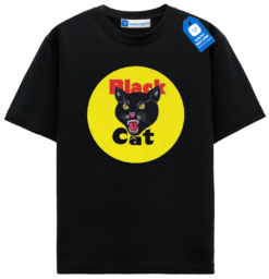 Retro Cat Tee Black, Halloween Cat Shirt, Vintage Black Cat T Shirt, Funny Spooky Cat Lover Gift Tee