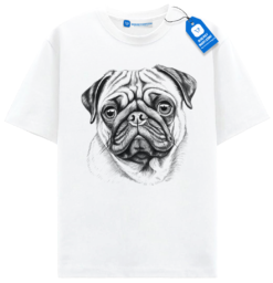 Sad Pug Sketch T Shirt, Funny Grumpy Dog Shirt Gift For Pug Lovers