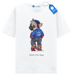 Skating Dog Graphic T Shirt, Classic Dog Tee