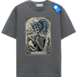 Skeleton And Cat Tarot Card T Shirt, Gothic Cat Lover Tee, Halloween Cat Mom Gift, Vintage Witchy Graphic Shirt