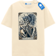Skeleton And Cat Tarot Card T Shirt, Gothic Cat Lover Tee, Halloween Cat Mom Gift, Vintage Witchy Graphic Shirt
