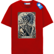Skeleton And Cat Tarot Card T Shirt, Gothic Cat Lover Tee, Halloween Cat Mom Gift, Vintage Witchy Graphic Shirt