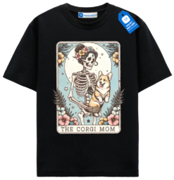 Skeleton Corgi Mom Tee, Gift For Corgi Lover